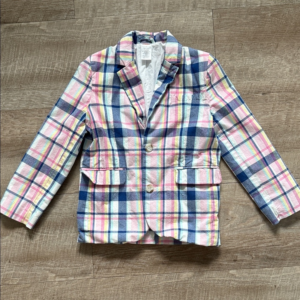 Pink and Blue Plaid Blazer Gymboree Size 7 Easter